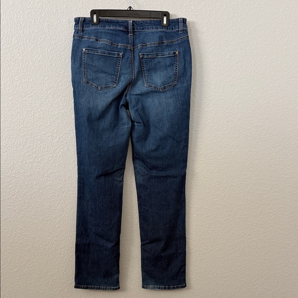 Maurices Everflex High-rise curvy Dark Blue Straight Leg Jeans 12L long - Picture 2 of 7